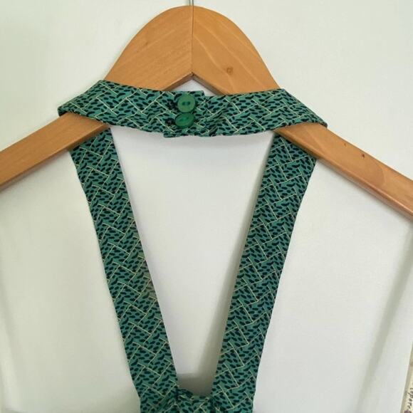 Nanette Lepore Green Silk Scarob Dot Halter Blouse Cami Tank Top NWT - Picture 8 of 14